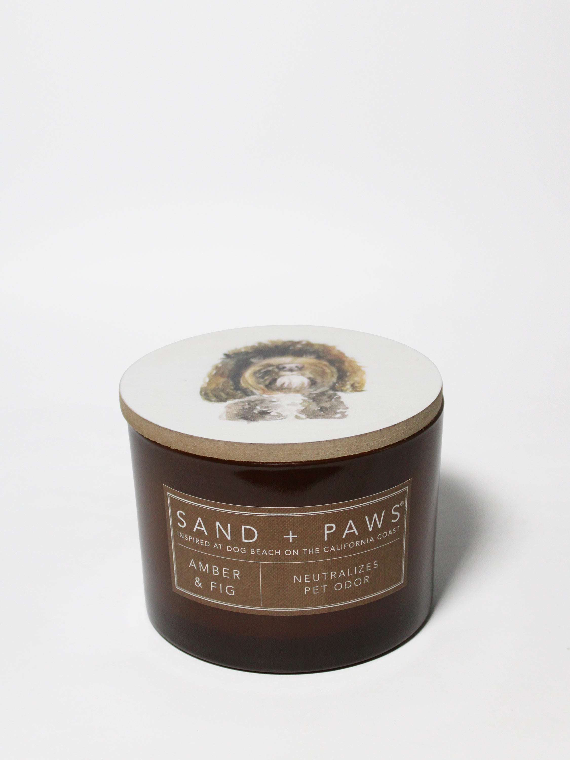 Sand + Paws Amber & Fig 12 oz scented candle