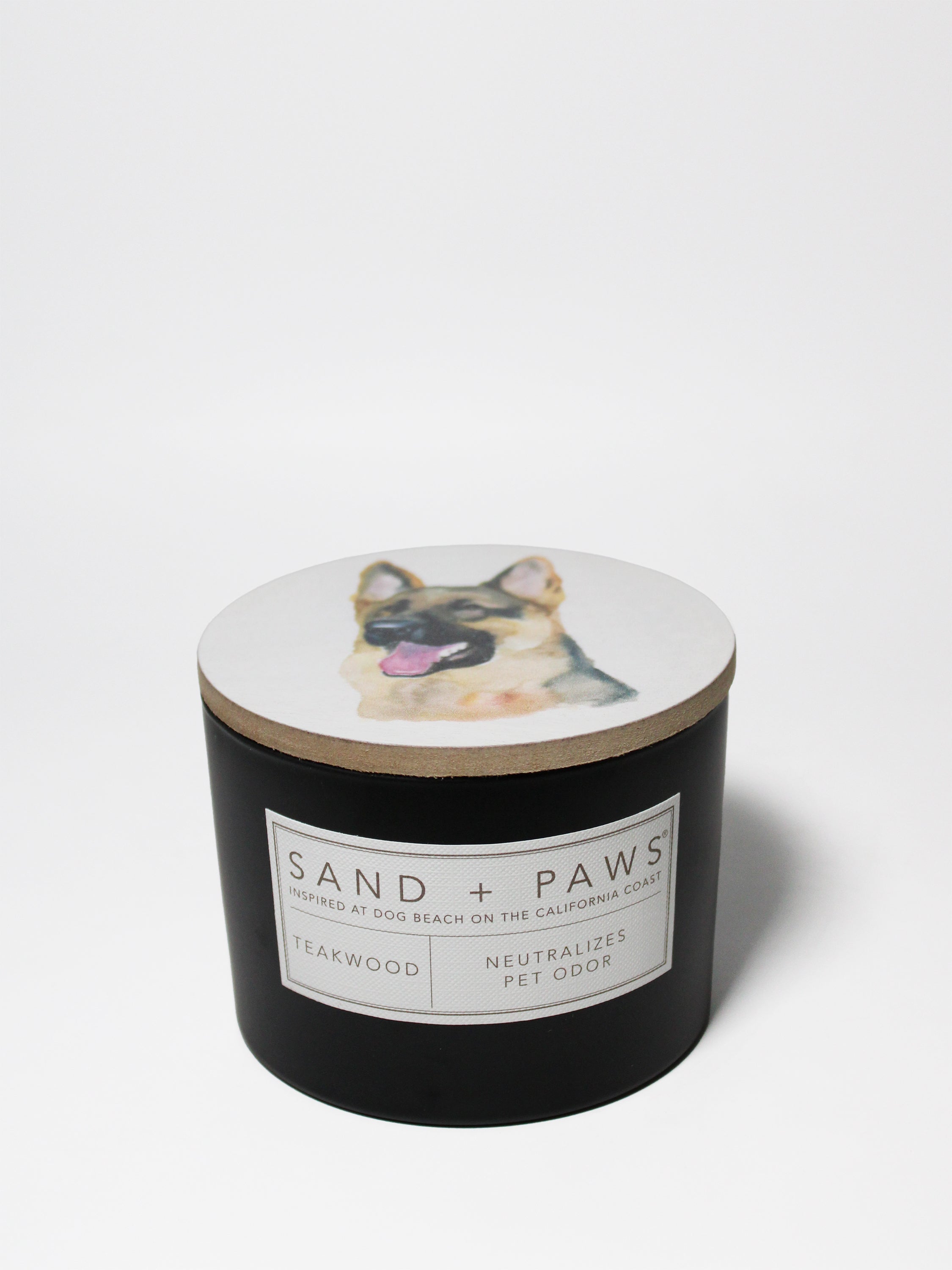 Sand + Paws Teakwood 12 oz scented candle