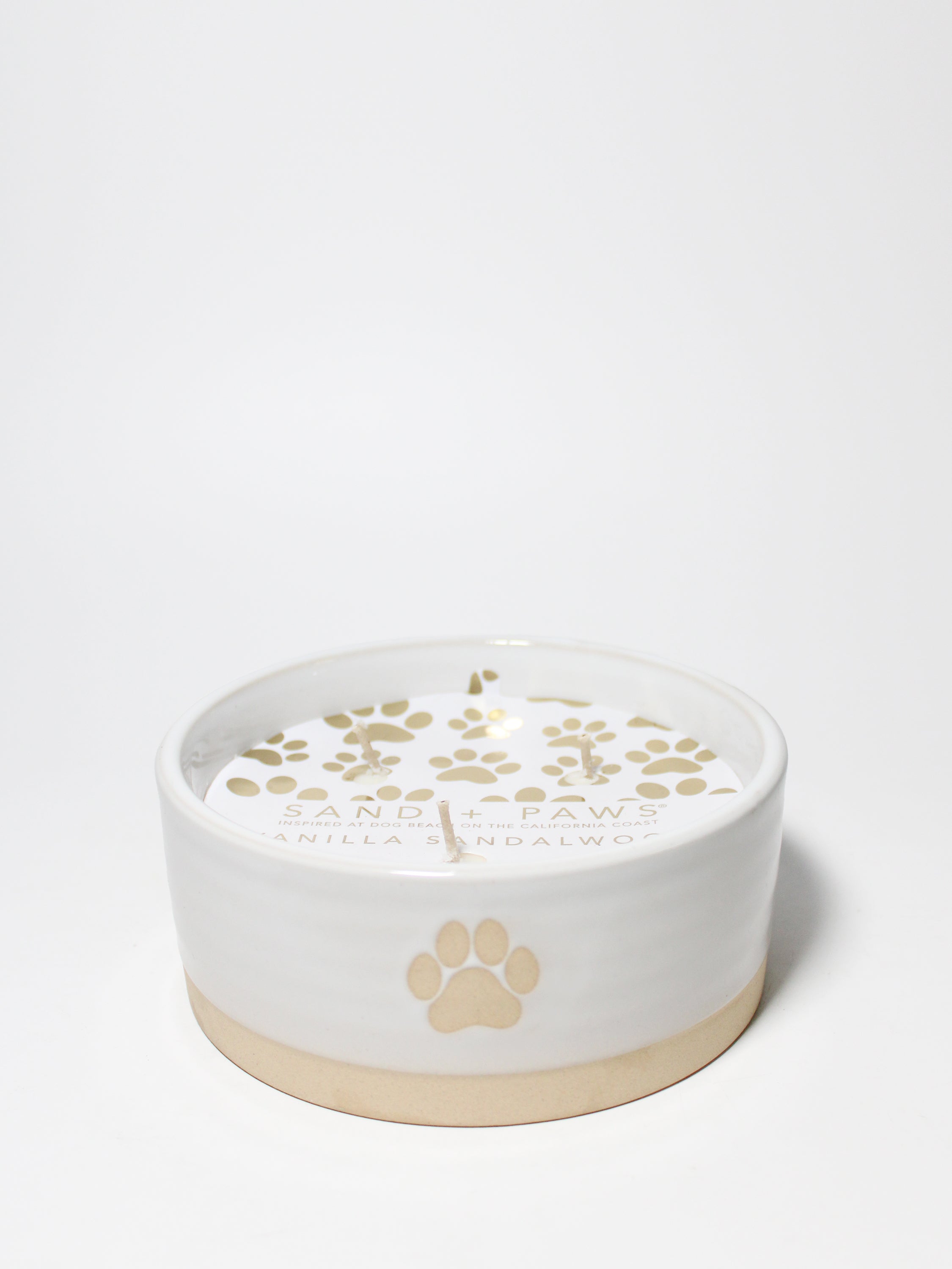 Sand + Paws Vanilla Sandalwood 12 oz scented candle